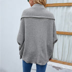 Chunky Knit Batwing Cardigan in grey, back