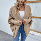 Chunky Knit Batwing Cardigan in khaki