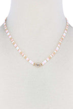 Evil Eye Charm Color Block Necklace in Multi 5
