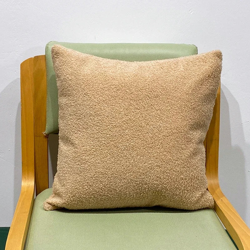 Coffee faux fur pillow cover, 18 x 18 in (supplier photo)
