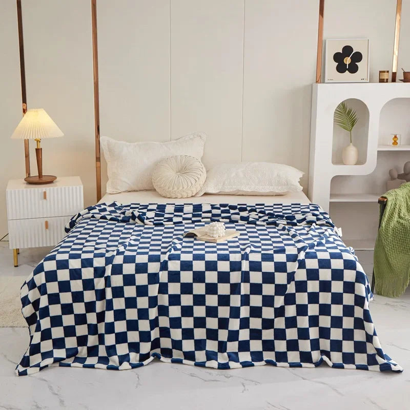 Checkerboard Throw Blanket | Black and White | 28x39 to 59x79 in