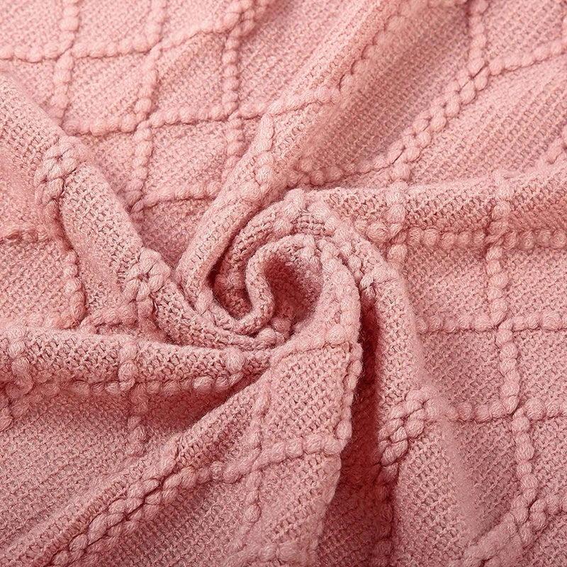 Nordic Knit Throw Blanket with Tassels | 23 Colors | 50x71 or 51x91 in