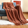 Solid Knit Throw Blanket with Tassels | 8 Colors | 50x68 or 51x91 in