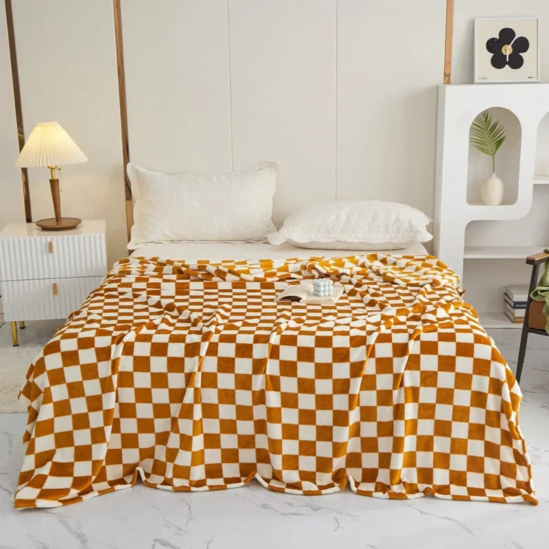 Checkerboard Throw Blanket | Black and White | 28x39 to 59x79 in