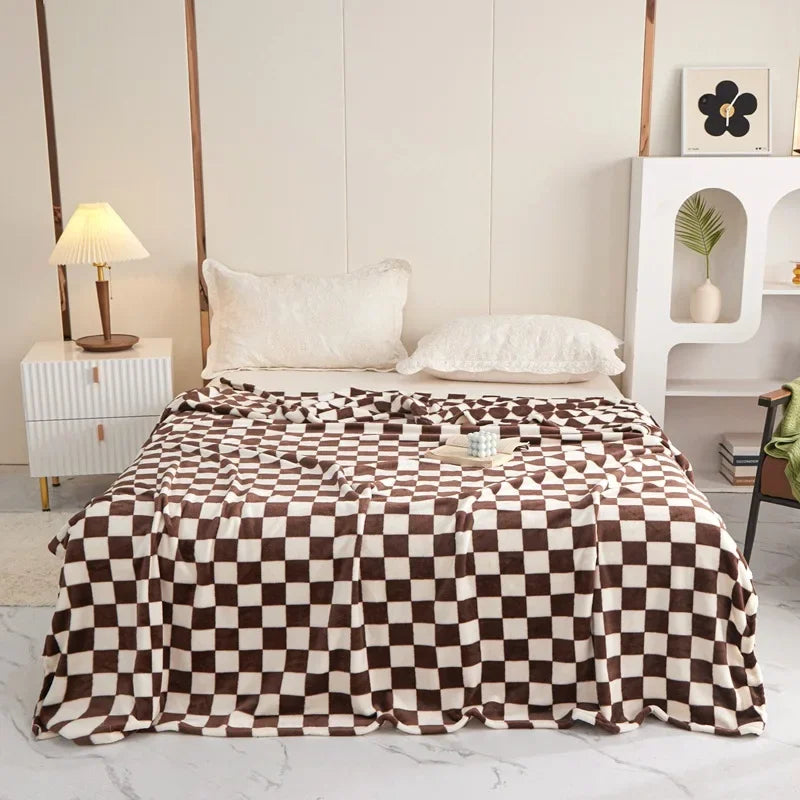 Checkerboard Throw Blanket | Black and White | 28x39 to 59x79 in