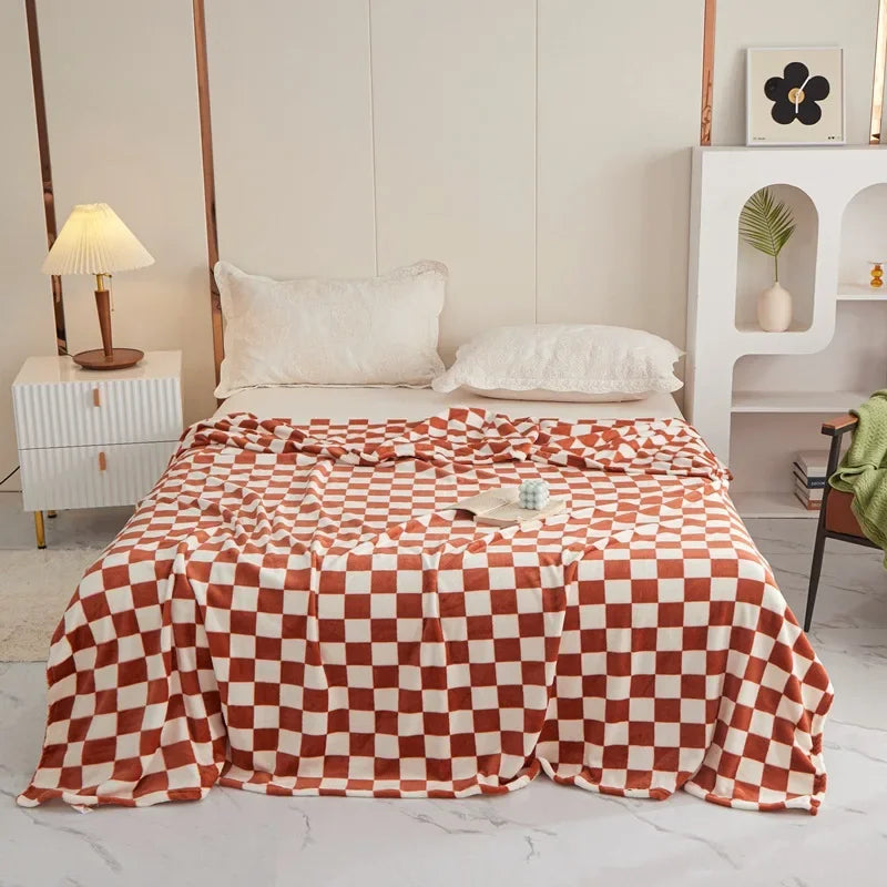 Checkerboard Throw Blanket | Black and White | 28x39 to 59x79 in