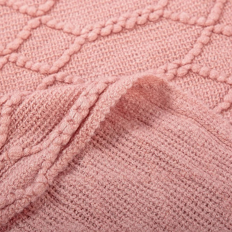 Nordic Knit Throw Blanket with Tassels | 23 Colors | 50x71 or 51x91 in