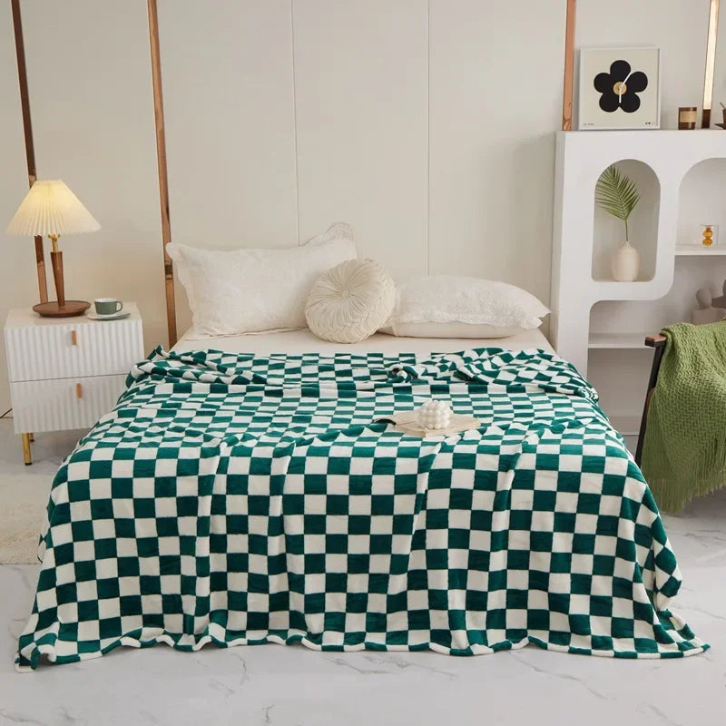 Checkerboard Throw Blanket | Black and White | 28x39 to 59x79 in