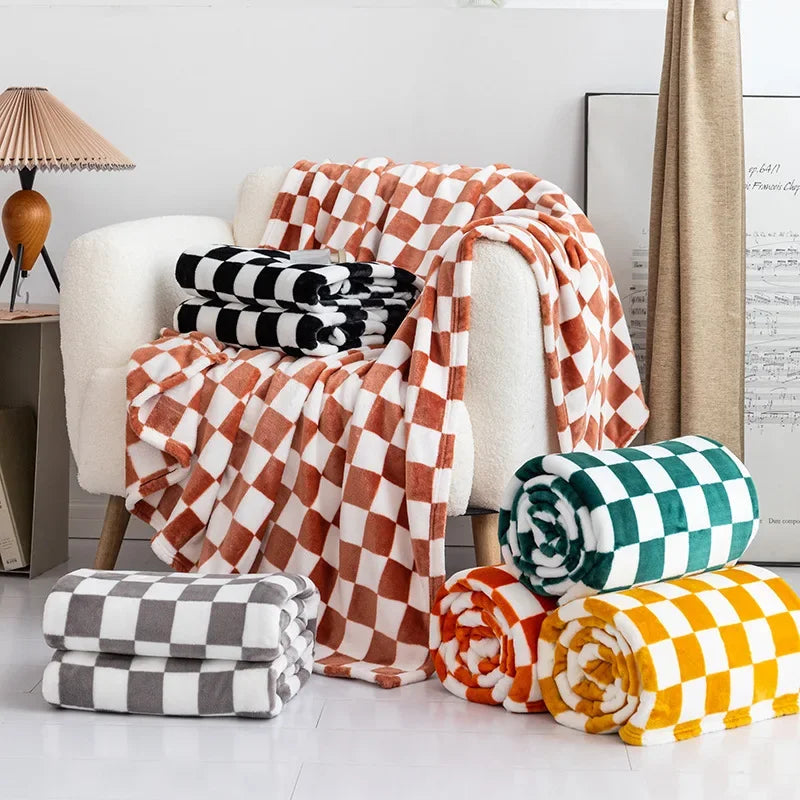 Checkerboard Throw Blanket | Black and White | 28x39 to 59x79 in