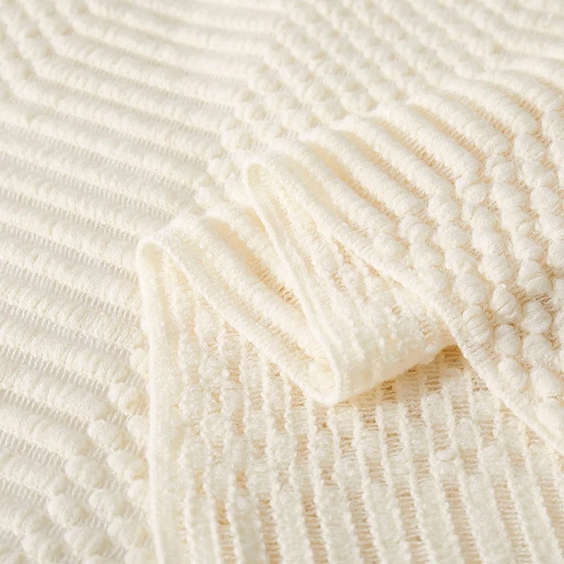 Nordic Knit Throw Blanket with Tassels | 23 Colors | 50x71 or 51x91 in