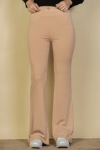 Khaki high waisted flare pants