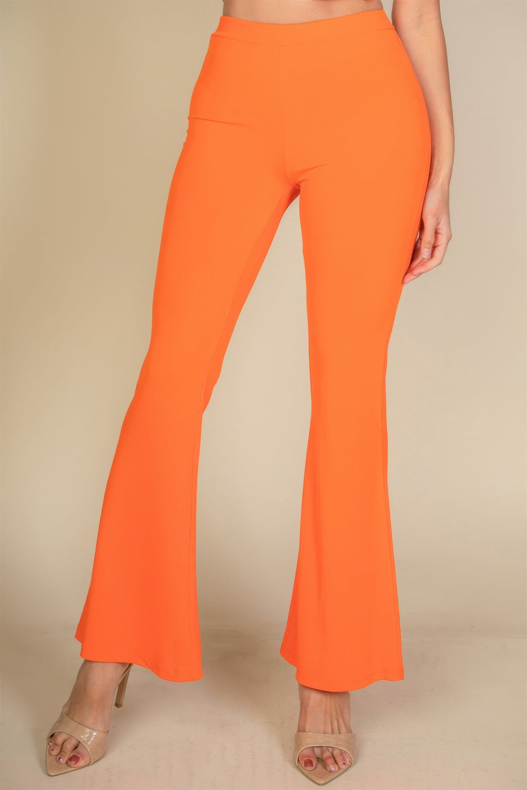 Orange high waisted flare pants