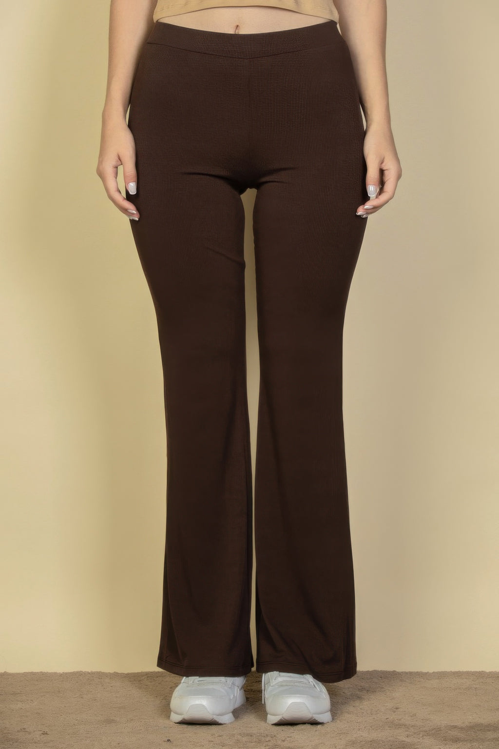 Chocolate brown high waisted flare pants