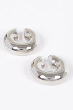 Chunky Ear Cuff Earrings in Silver