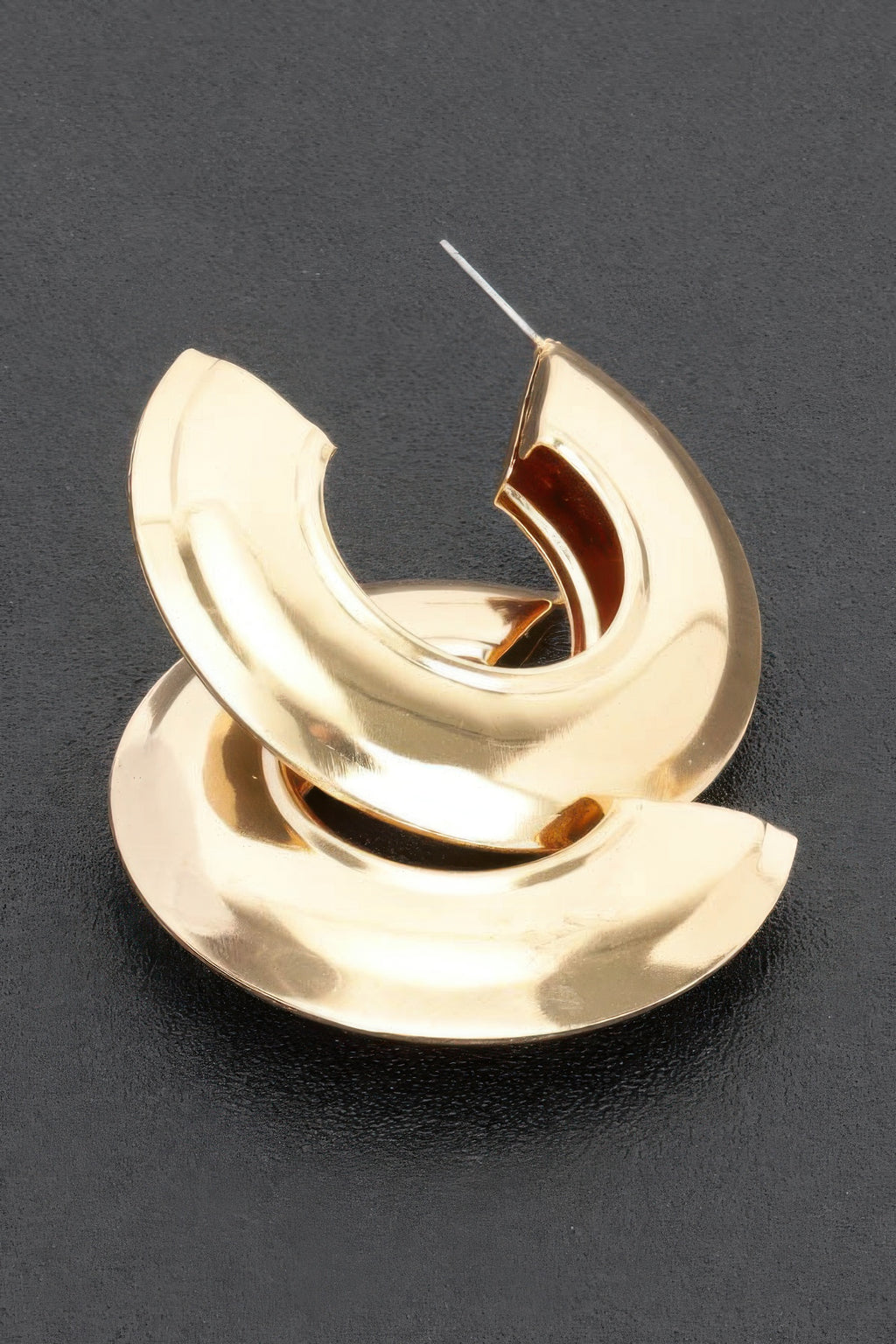 Thick Curved Hoop Earrings in Gold, photo 2
