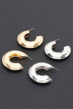 Thick Curved Hoop Earrings
