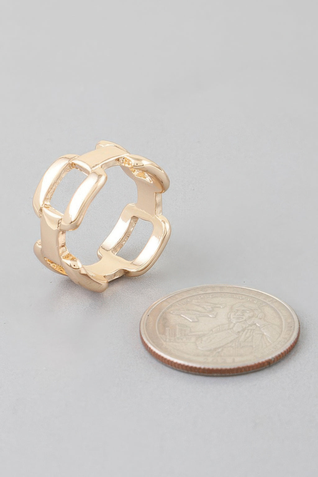 Chain Link Statement Ring in Gold, photo 3