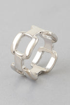 Chain Link Statement Ring in Silver