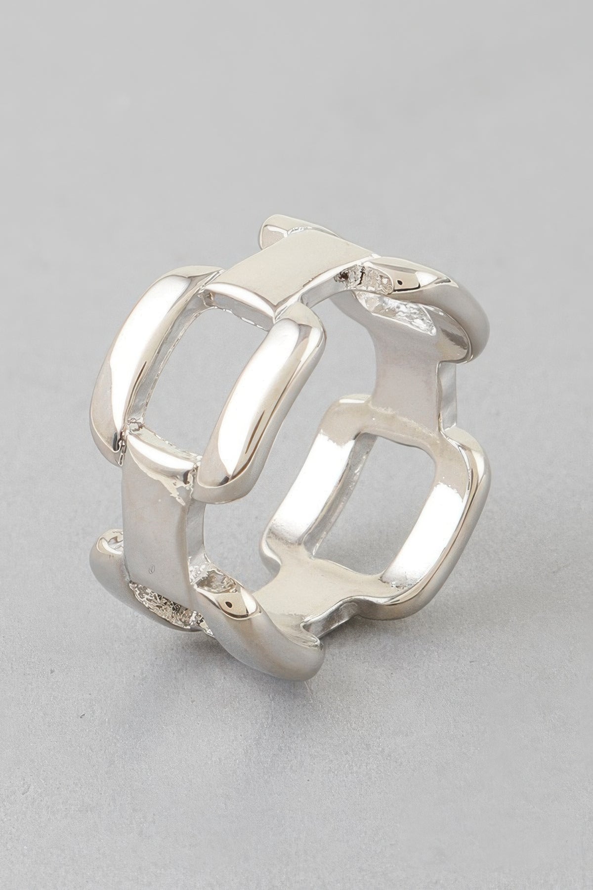Chain Link Statement Ring in Silver