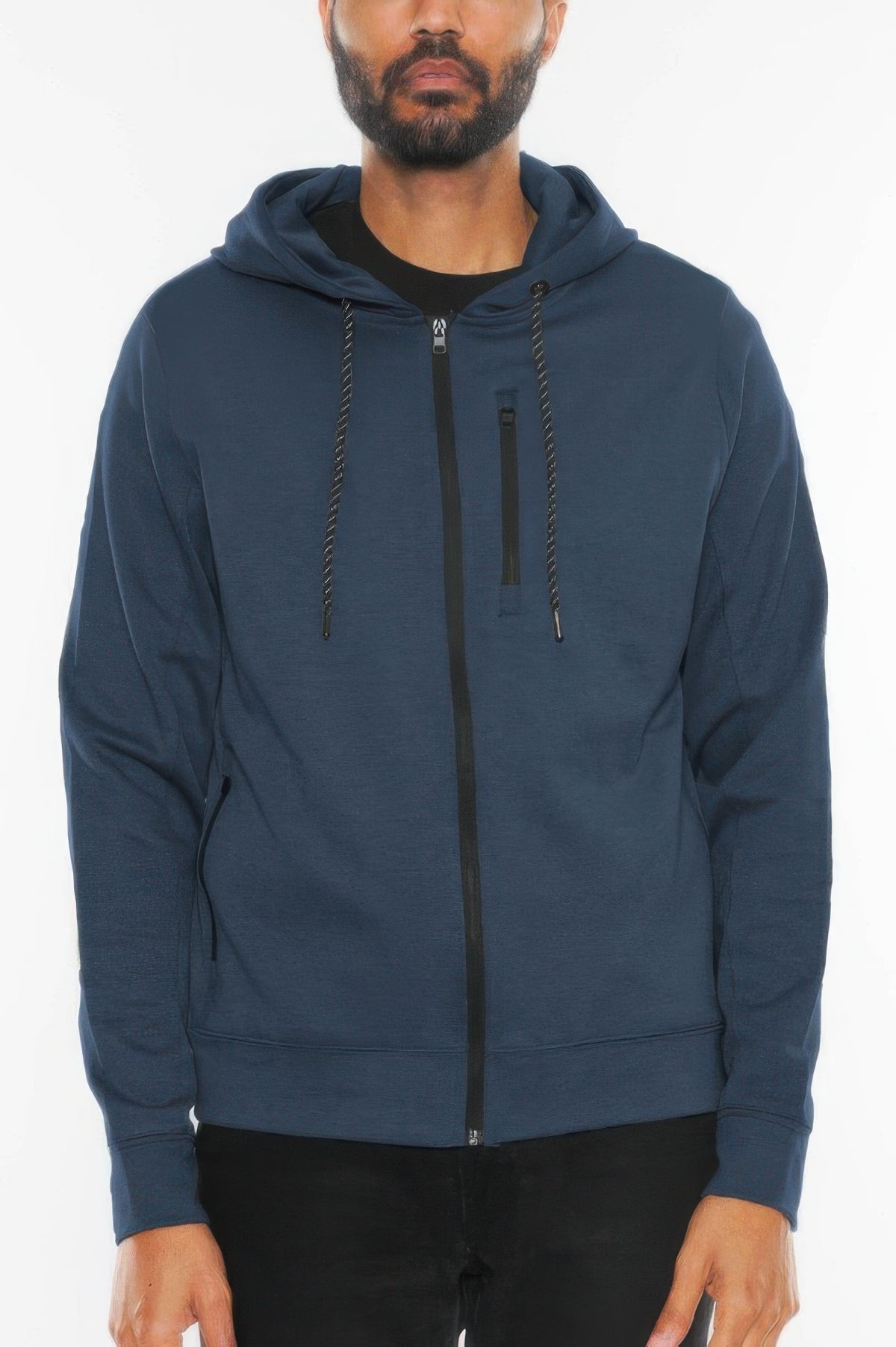 Navy men's zip up hoodie jacket