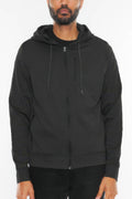 Black men's zip up hoodie jacket