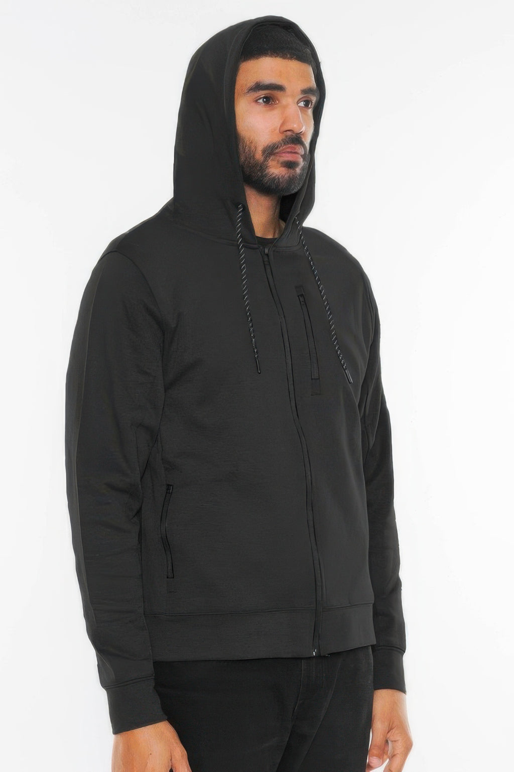 Black men's zip up hoodie jacket, photo 10