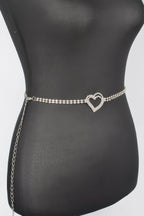 Rhinestone Heart Chain Belt in Gold, photo 2
