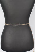 Rhinestone Heart Chain Belt in Gold, photo 5