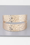 Hammered Double Wrap Cuff Bracelet in Gold