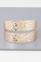 Hammered Double Wrap Cuff Bracelet in Gold