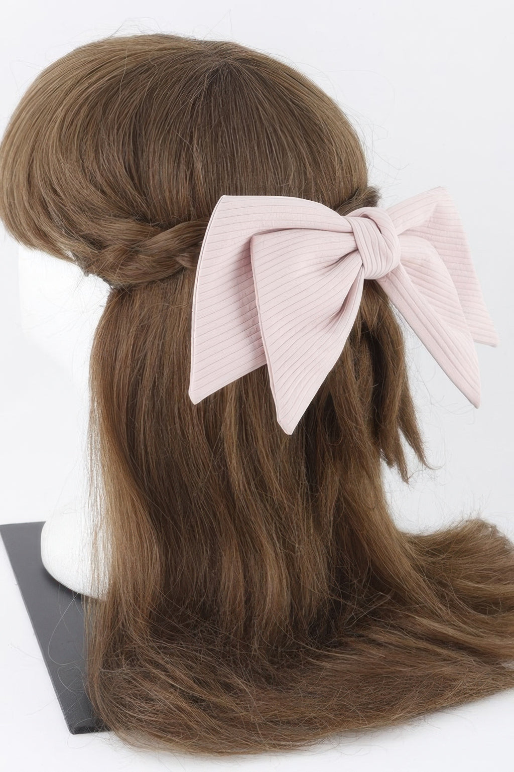 Oversized Ribbon Bow Hair Clip in Pink