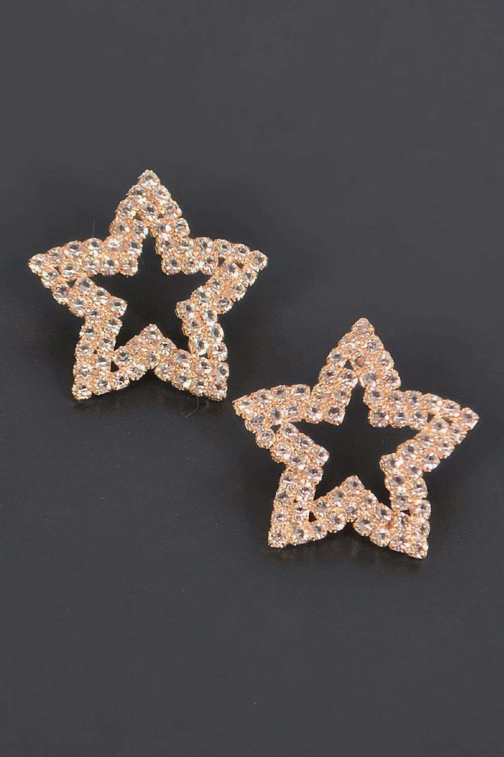 Star Rhinestone Stud Earrings in Gold