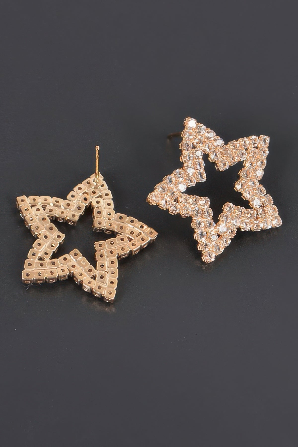 Star Rhinestone Stud Earrings in Gold, photo 4