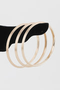 Triple Flat Bangle Bracelet in Gold