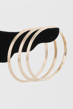 Triple Flat Bangle Bracelet in Gold