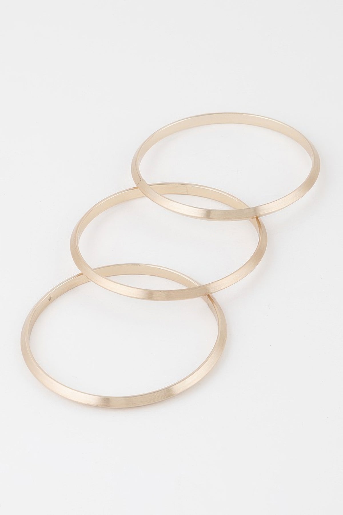 Triple Flat Bangle Bracelet in Gold, photo 3
