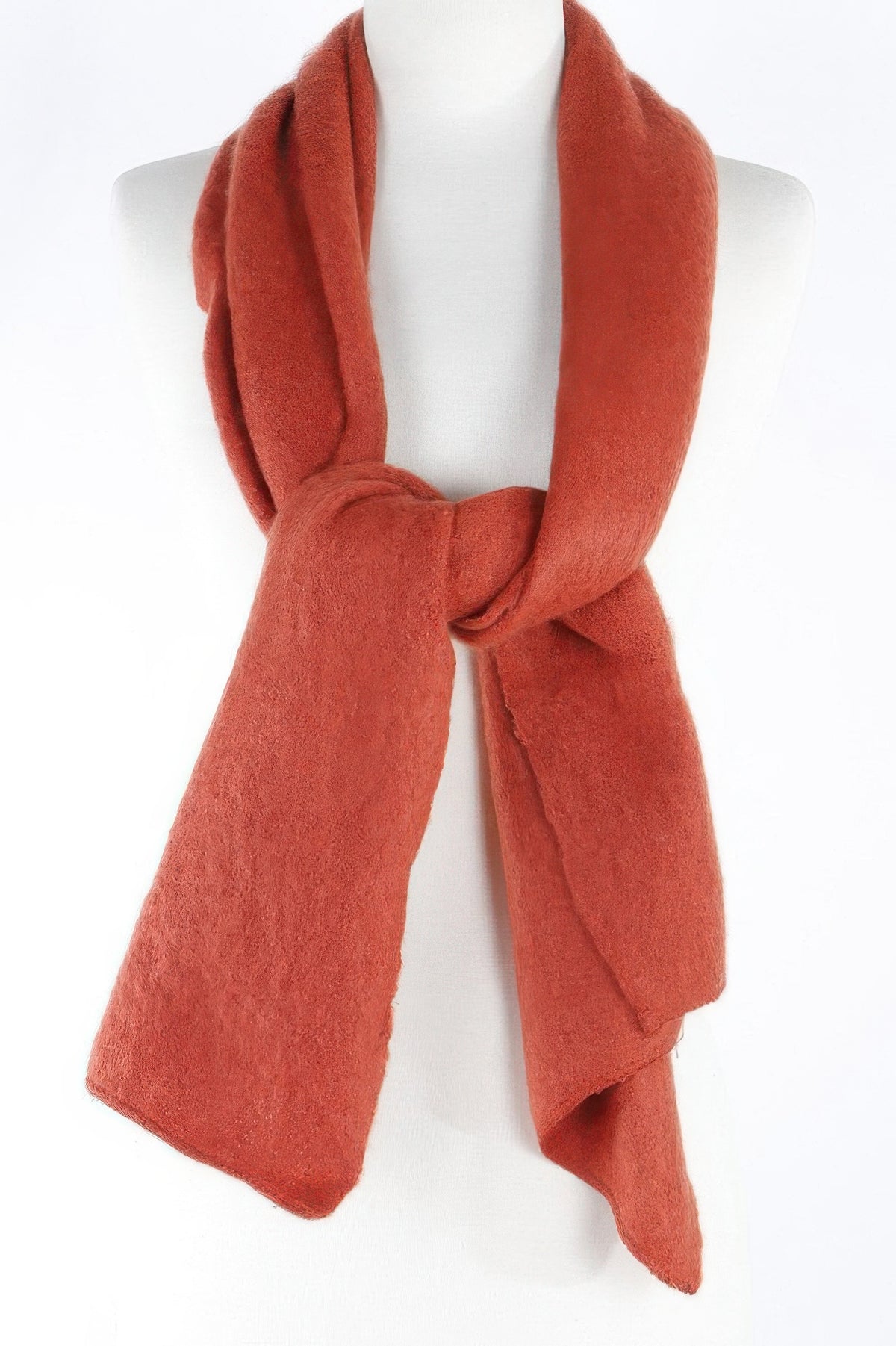 Soft Cotton Wrap Scarf in Rust