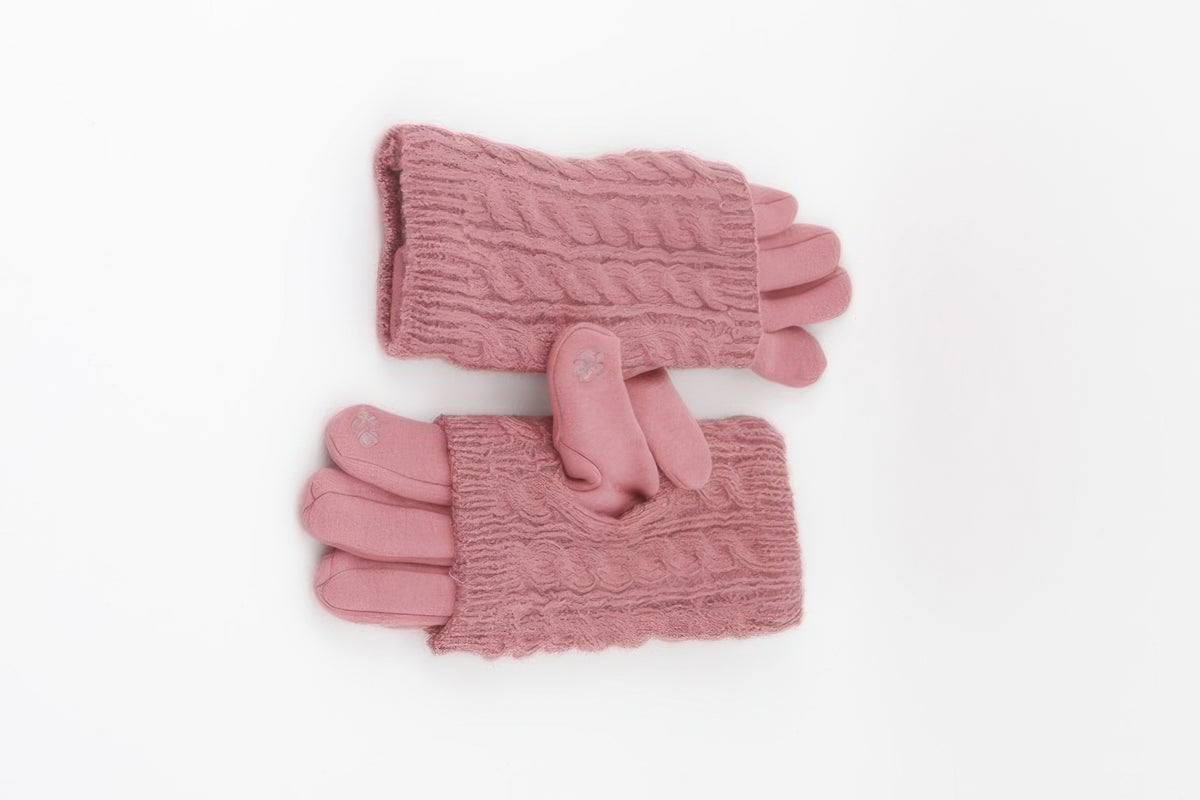 Knitted Sleeve Gloves in Pink, photo 2