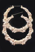 Bamboo Hoop Earrings in Gold