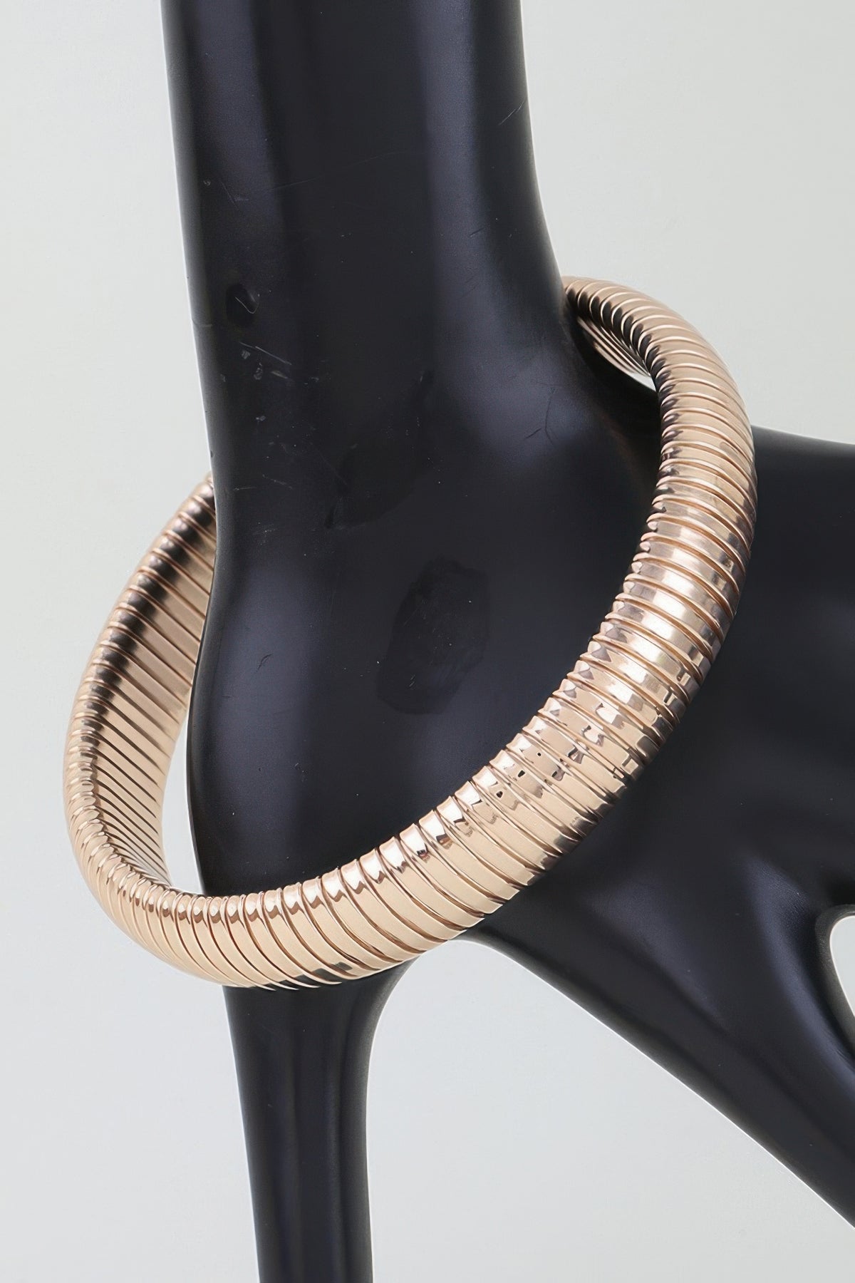 Polished Snake Chain Bangle Bracelet in Gold