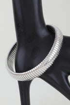 Polished Snake Chain Bangle Bracelet in Silver