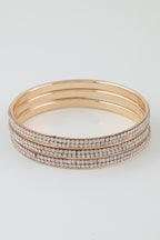 Triple Pave Bangle Bracelet Set in Clear, photo 3