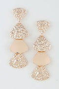 Hammered Petal Drop Earrings in Gold