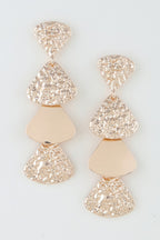 Hammered Petal Drop Earrings in Gold