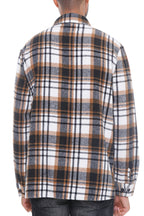 Khaki men's brushed flannel shacket, photo 4