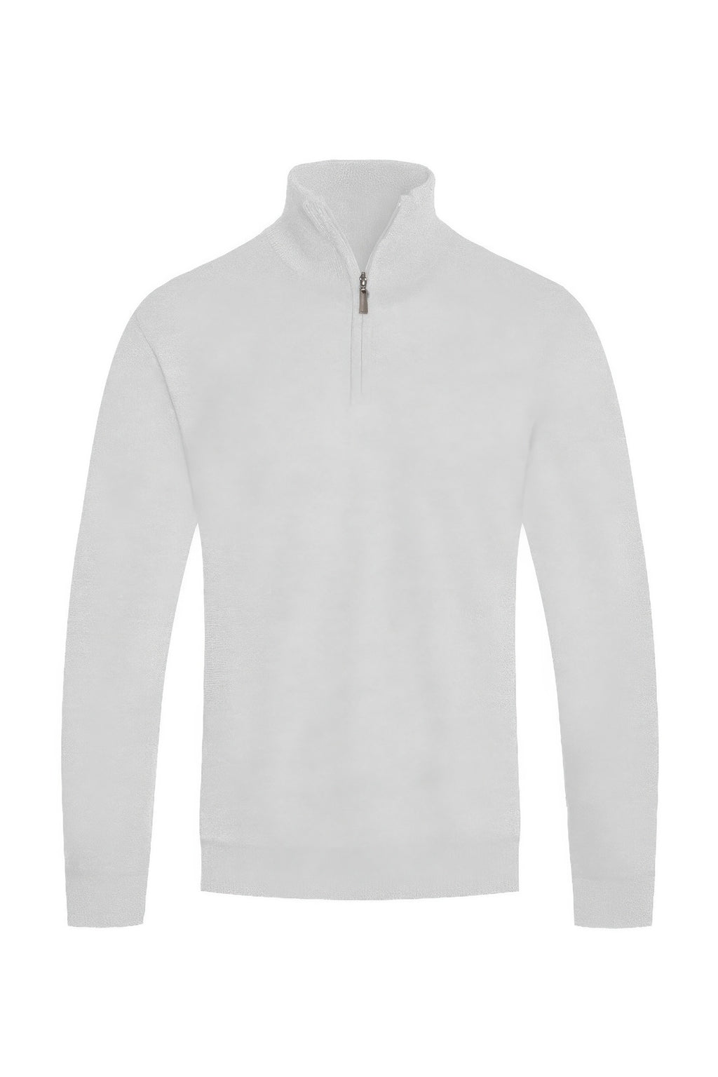 Men's Knit Quarter Zip Sweater, product photo in White