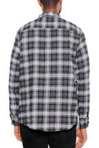 Black White men's plaid flannel shirt, photo 2