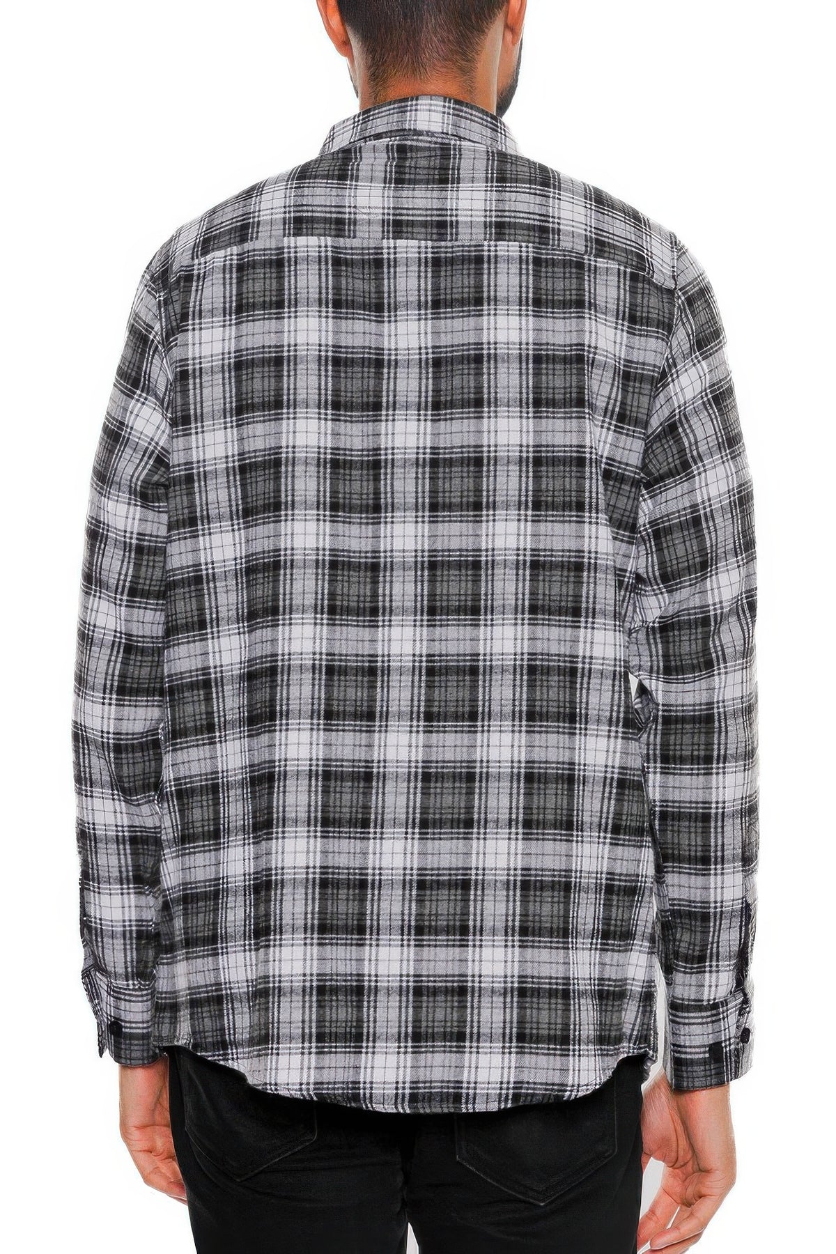 Black White men's plaid flannel shirt, photo 2