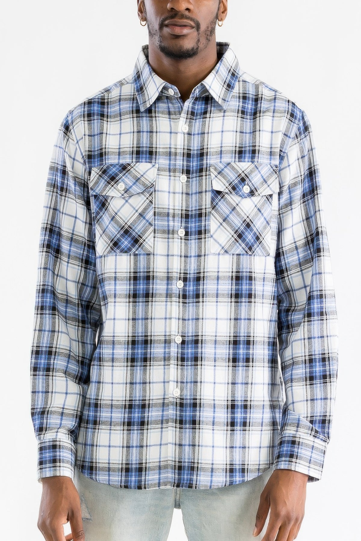 White Sky men's plaid flannel shirt