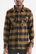 Brown Black men's checkered flannel shirt